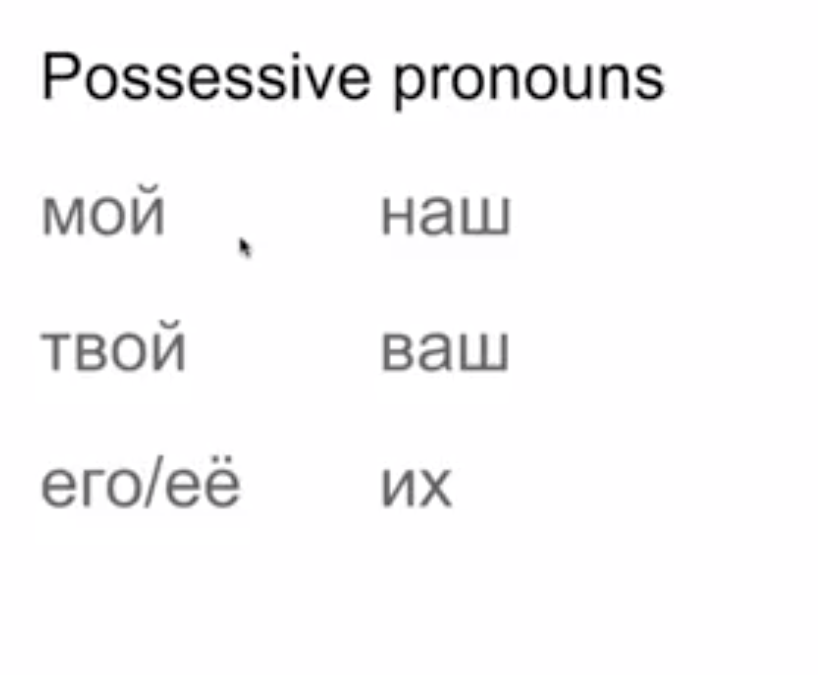 Possessive versus personal pronouns